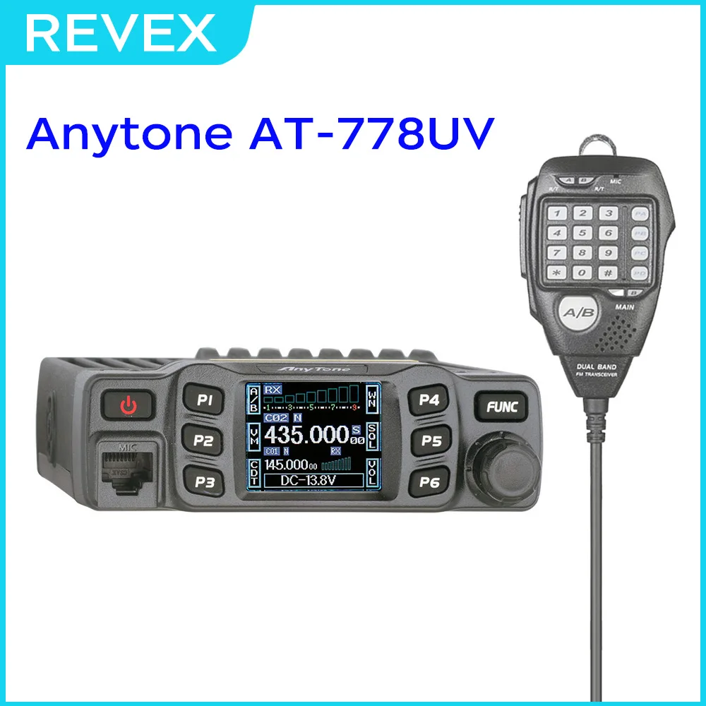 AnyTone AT-778UV Dual Band Transceiver Mini Mobile Radio Station VHF 136-174 UHF 400-480MHz Amateur Car Radio Walkie Talkie