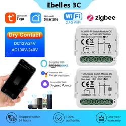 Módulo de interruptor inteligente Tuya ZigBee WiFi contacto seco inteligente 5A relé de interruptor Universal DC 12/24V AC 100-240V funciona con Alexa Google