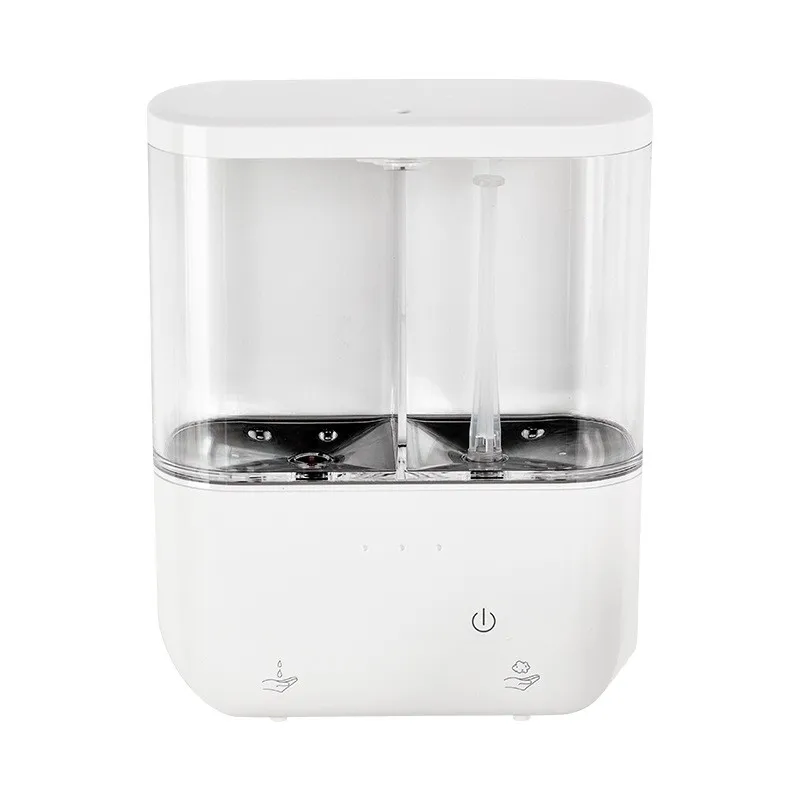 Rechargeable  Kitchen Bathroom OEM 1000ML Wall-mounted USB Charging Double-head Automatic Foam Liquid Soap Dispenser