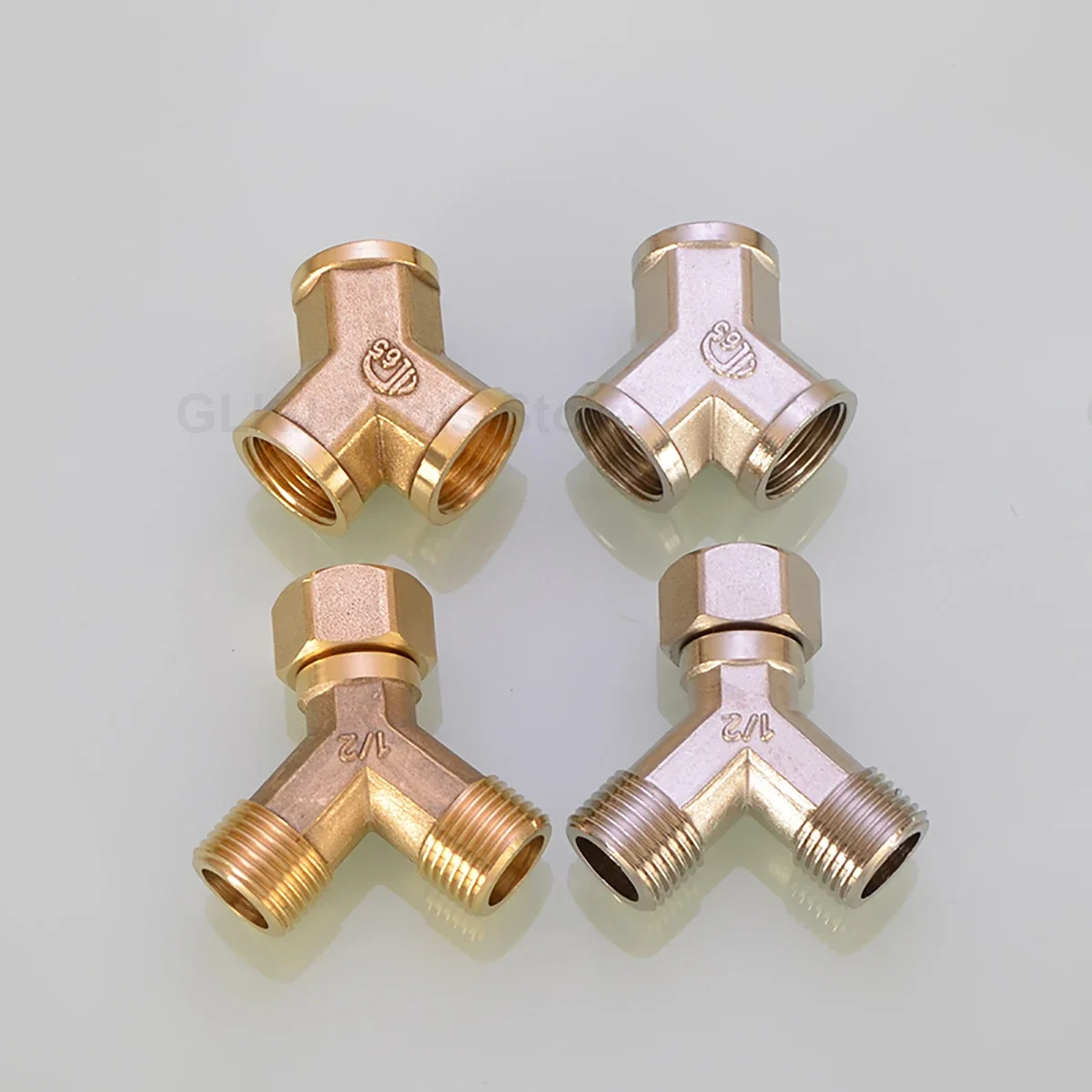 1 pz BSP 1/4 "3/8" 1/2 "filettatura femmina/maschio raccordi per tubi in ottone connettore a 3 vie tipo Y adattatore rubinetto Splitter