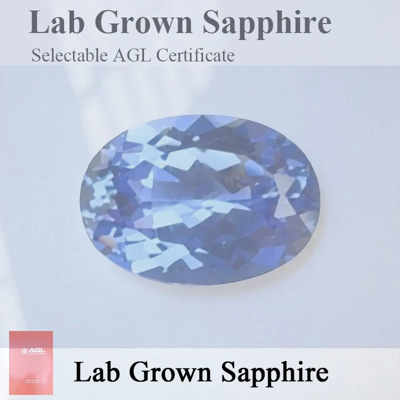 Lab Grown Sapphire cornflower color Oval Cut 10x14mm 8ct  VVS1 Gemstone for Diy Jewelry Making with Certificate