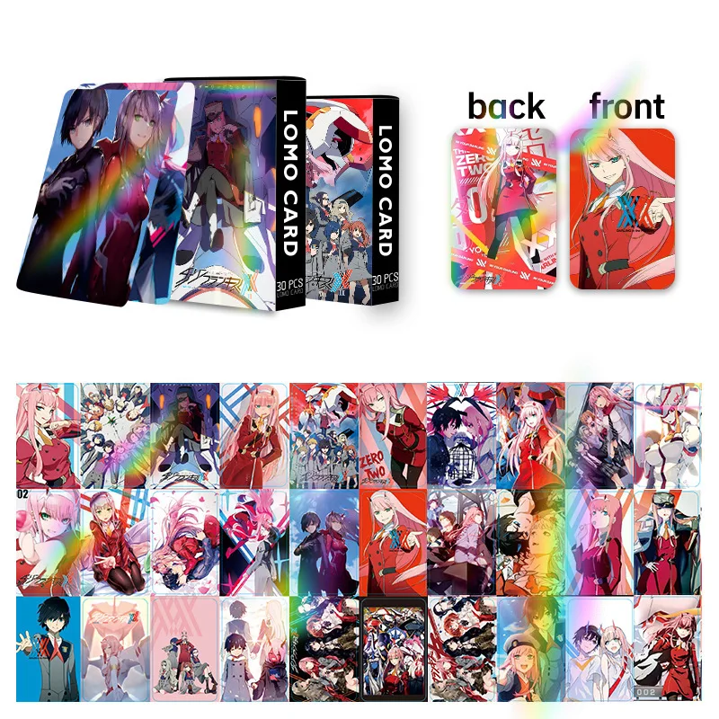 30PCS Anime DARLING In The FRANXX Photocard Zero Two Lomo Card Photo Cards For Fans Collection Pocztówki Zabawki dla dzieci Prezent