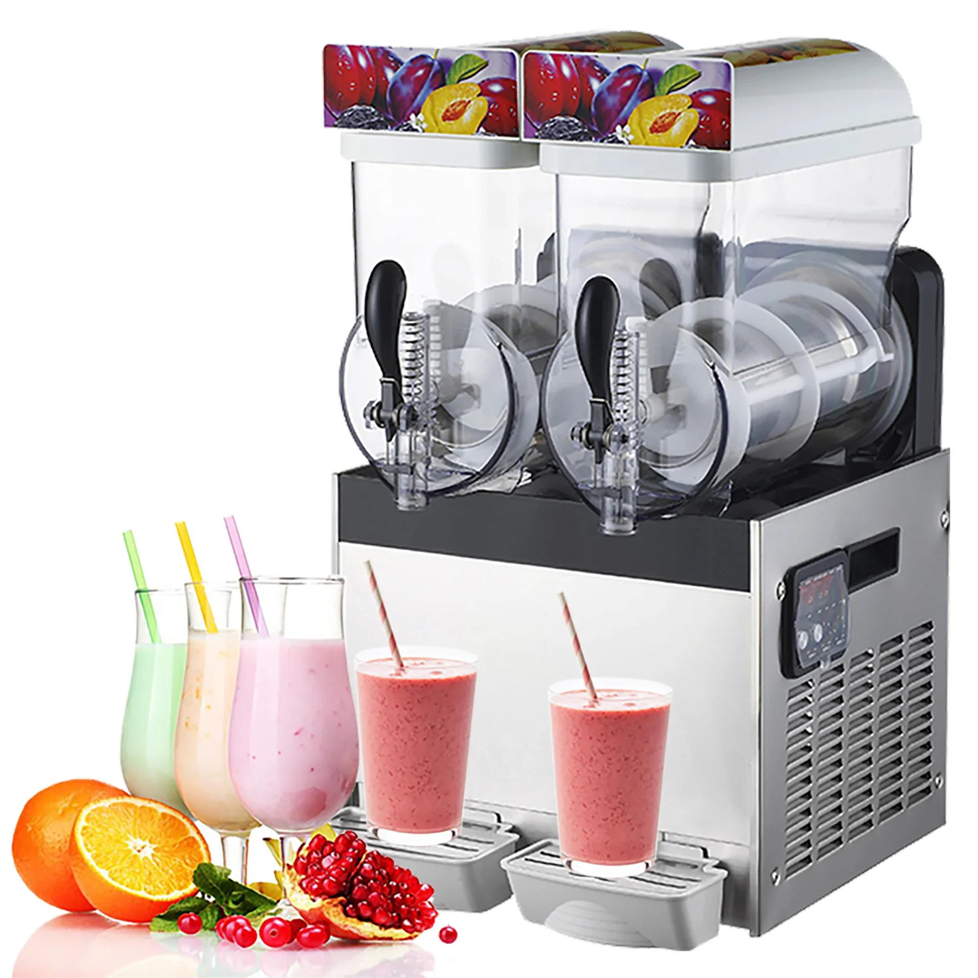 Kommerzielle 2 Tanks Frozen Drink Slush Smoothie Maker Slushy Making Machine