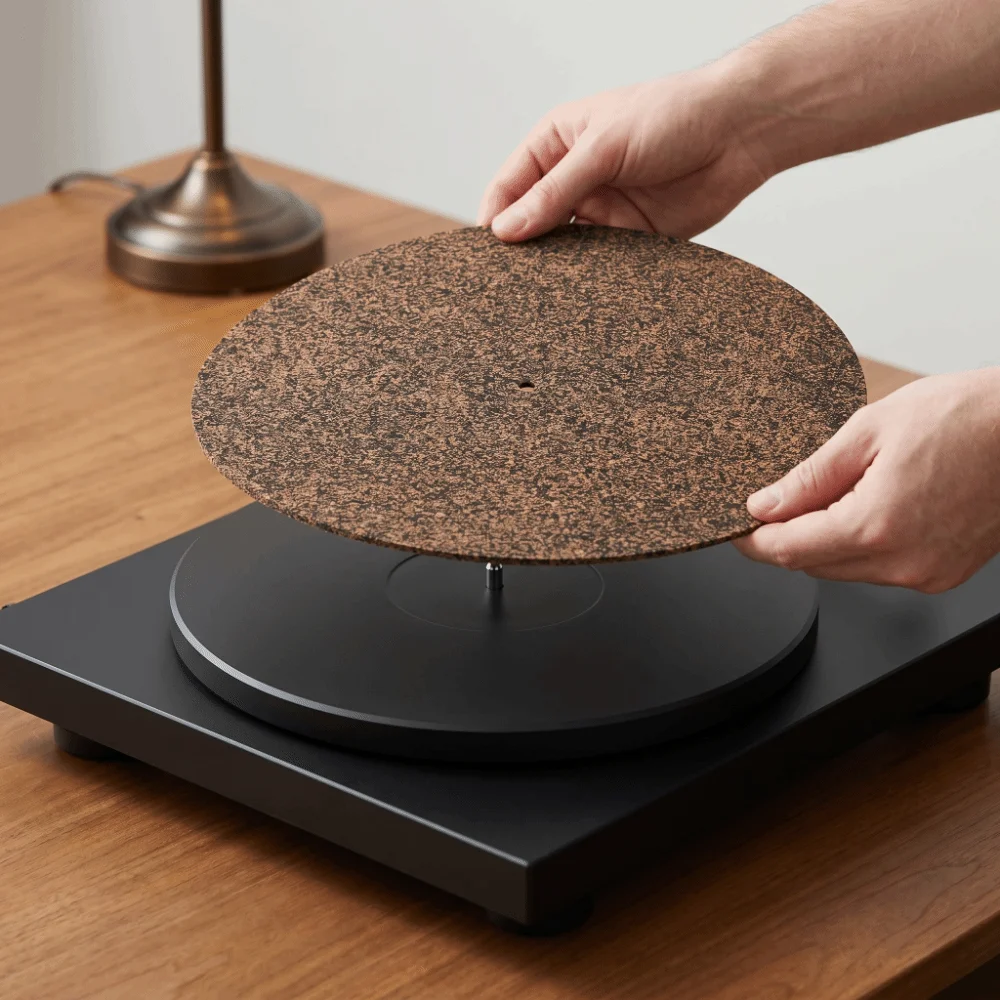 

Cork & Rubber 12in Vinyl Record Mat 300*3mm NonSlip Record Mat Pad Shockproof AntiStatic Turntable Slipmat For LP Records