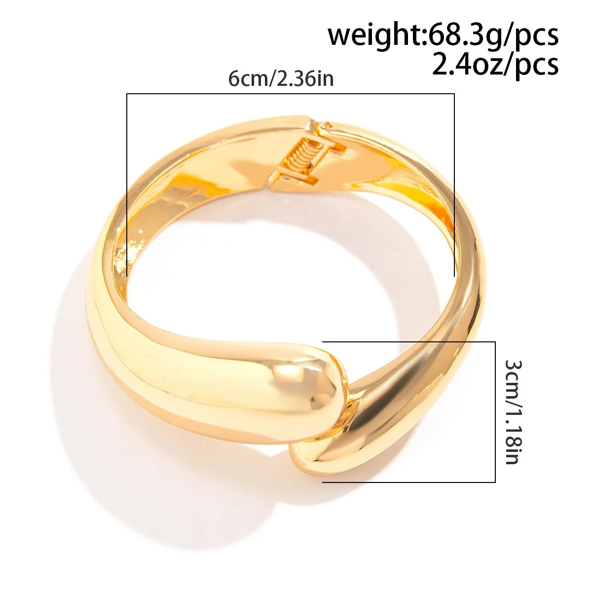 Punk Gold Farbe Chunky Geometrische Manschette Armreifen für Frauen Männer Vintage Metall Breite Frühling Armband Hip Hop Schmuck Geschenke Pulsera – Detail 1