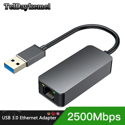 2500Mbps USB C tipo C Ethernet a RJ45 2,5G USB 3,0 adaptador con cable convertidor Lan Network Hub para Windows 7/8/10 MAC para PC portátil