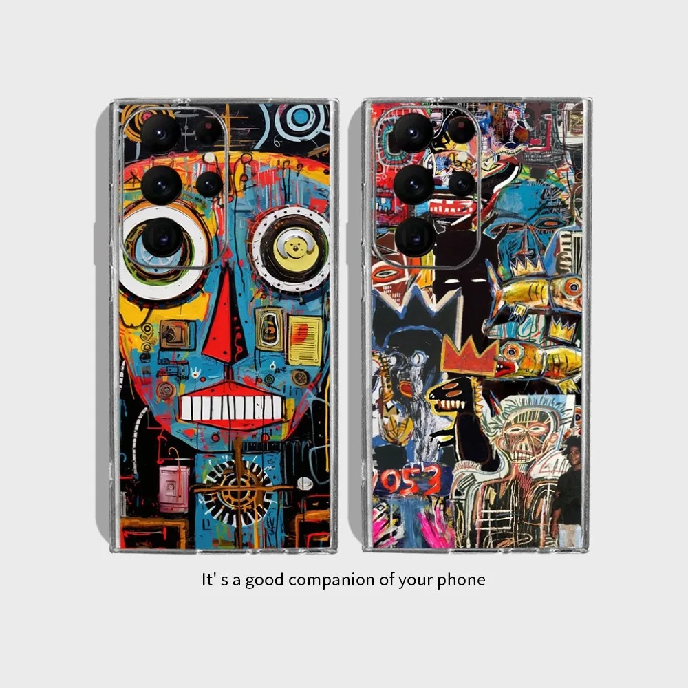 J-Jean-M-Michel B-BasquiatS Art Phone Case for Samsung Galaxy S24 Ultra S22 S23 Ultra S21 S20 5G Protective Silicone TPU Funda