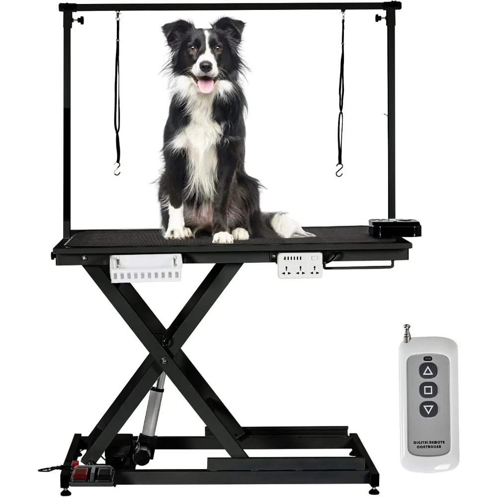 

50'' Professional Electric Dog Grooming Table, Pet Grooming Table for Large Dogs Heavy Duty Height Adjustable with Dog Grooming