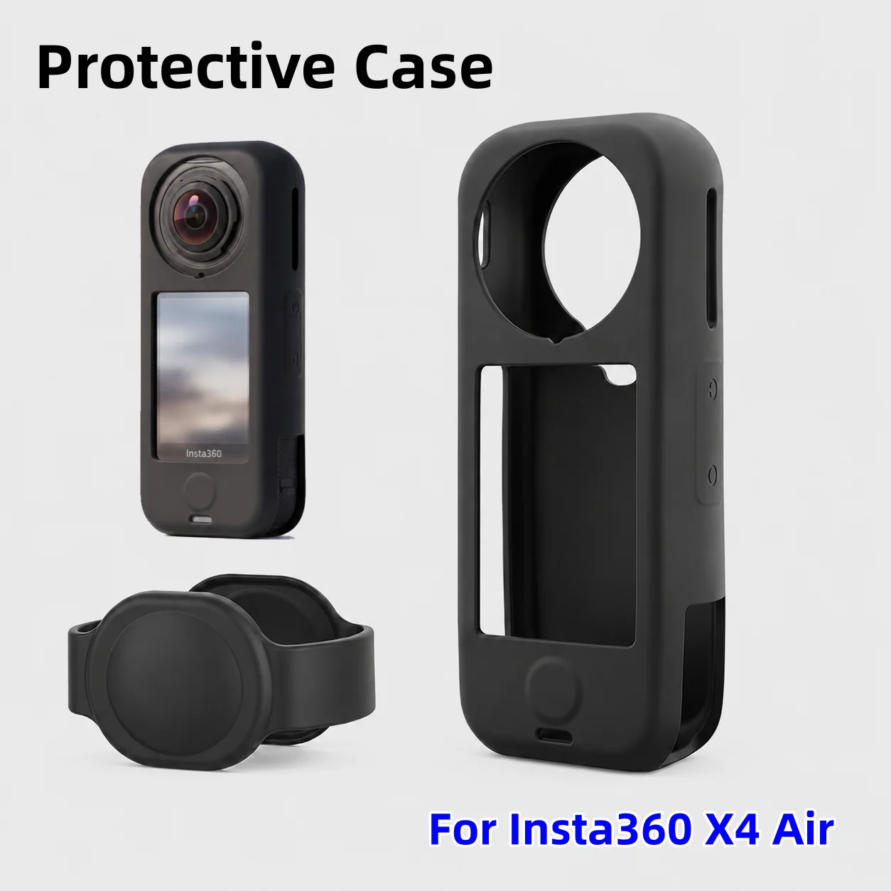 Full Body Protective Case for Insta360 X4 Air Portable Shockproof Dustproof Soft Silicone Cover With Lens Cap Camera Accessories