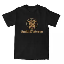 Smith Wessons T Shirts for Men 100% Cotton Novelty T-Shirt Crew Neck Tee Shirt Short Sleeve Clothing Original