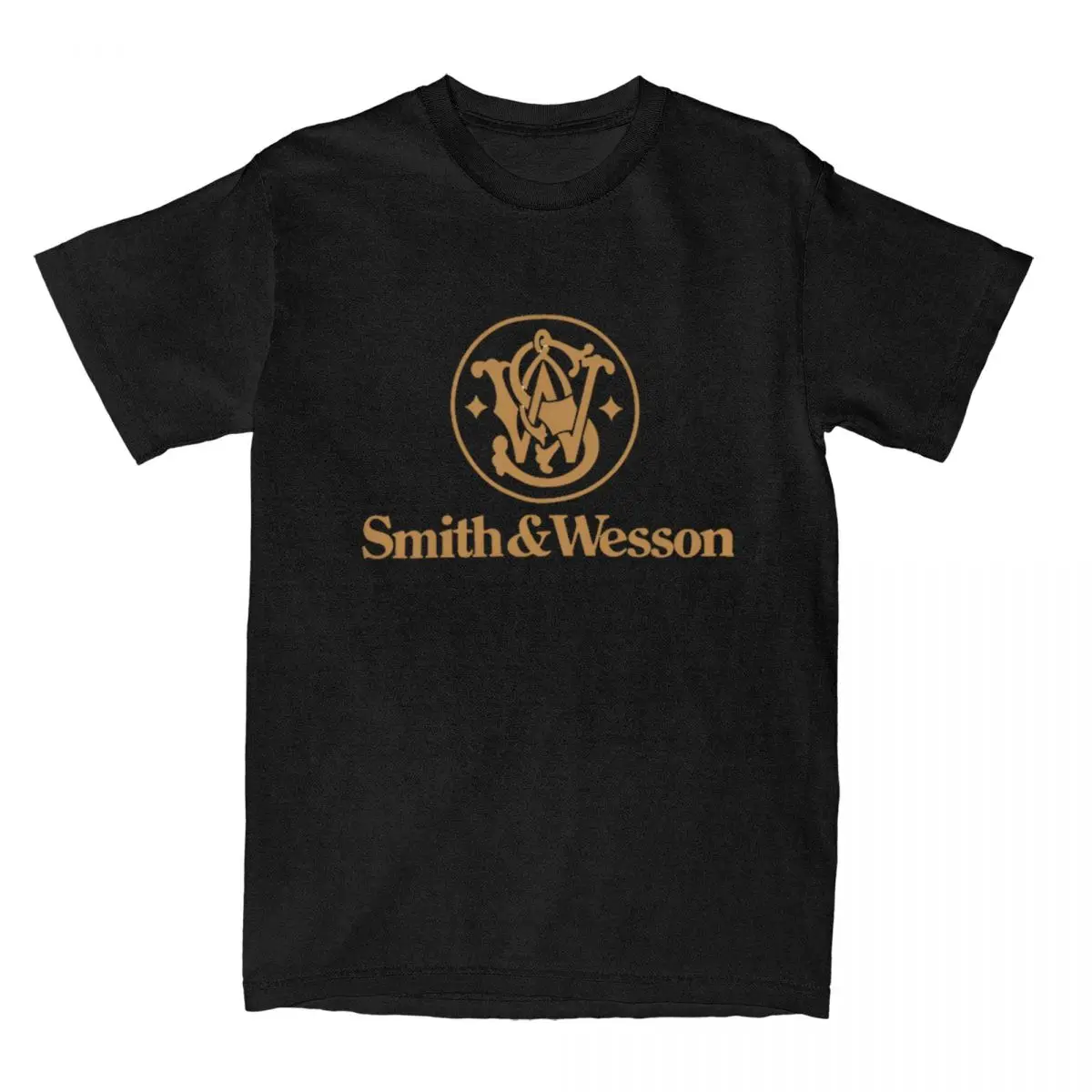 Smith Wessons T Shirts for Men 100% Cotton Novelty T-Shirt Crew Neck Tee Shirt Short Sleeve Clothing Original