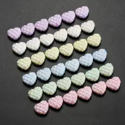 20Pcs 14x16mm Handmade Acrylic Beads Heart Spacer Loose Bead For Jewelry Making DIY Pendant Bracelet Necklace Earrings Accessory