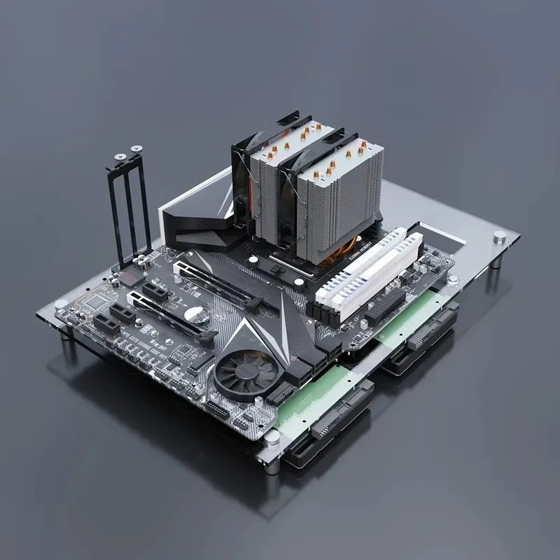 for X79 X99 Fully Transparent Plexiglass Open Chassis Mainboard Bracket Studio Computer Case Super Heat Dissipation