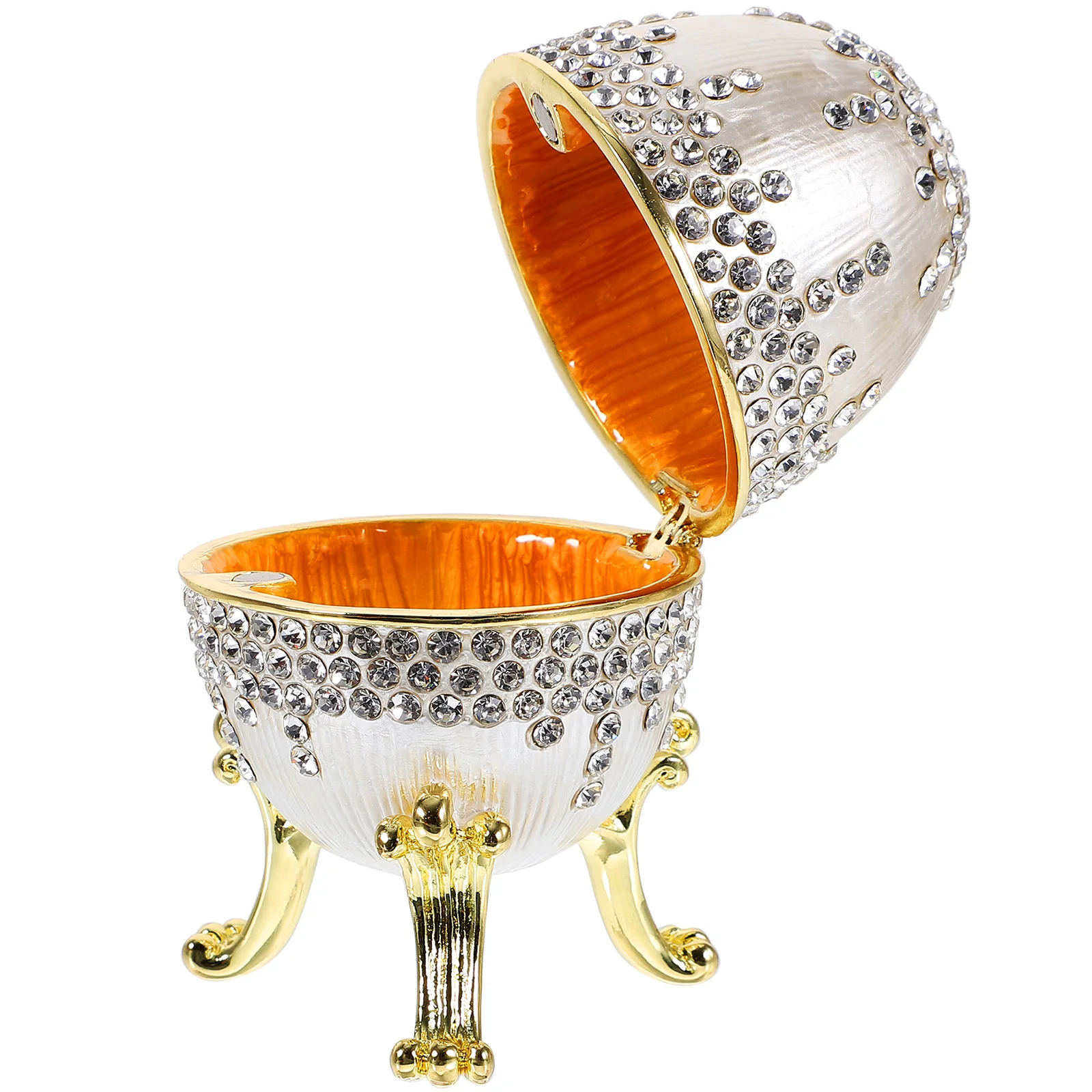 

Egg Jewelry Box Display Earrings Holder Boxes Desktop Ornament Storage Wrapping Alloy Gift for Friends