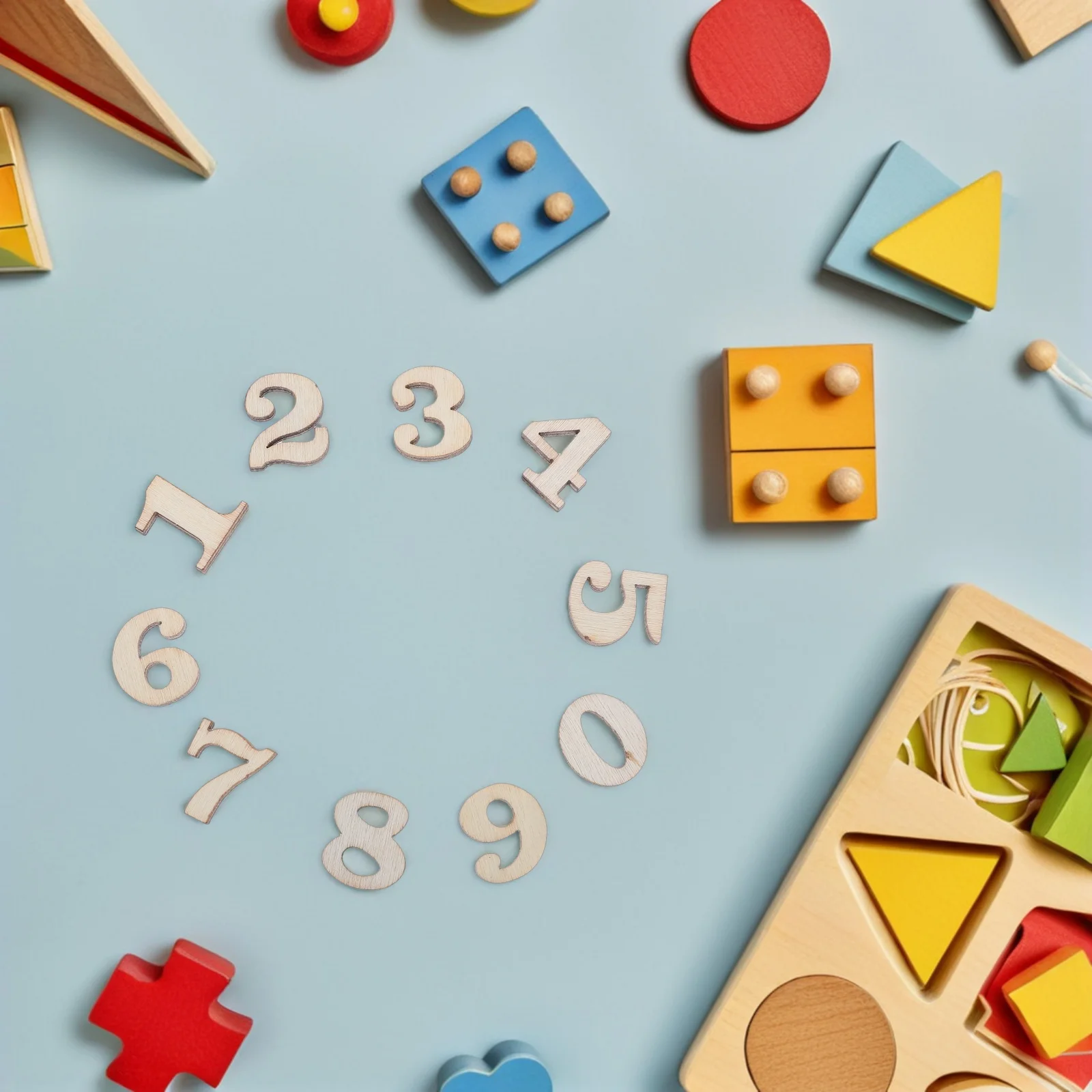 

400Pcs Natural Wooden Numbers 0-9 Unfinished Mini Wood Number Chips for DIY Craft Scrapbooking Art Projects Home Decor