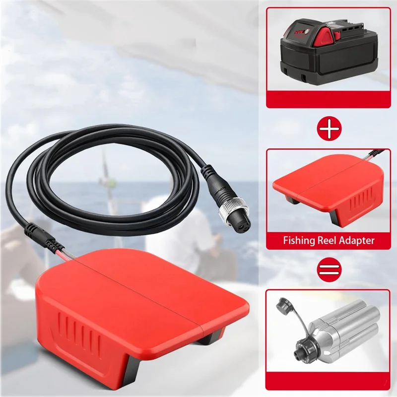 Adaptador de batería A44Z para batería de 18V M18 para carrete de pesca eléctrico Daiwa BM2300/para Shimano 14,4 V Beastmaster 9000