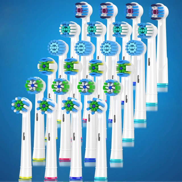 4 sztuki końcówek do szczoteczek do zębów kompatybilnych z większością elektrycznych szczoteczek do zębów Oral B, zestaw 4 wymiennych końcówek do szczoteczek do zębów, białe