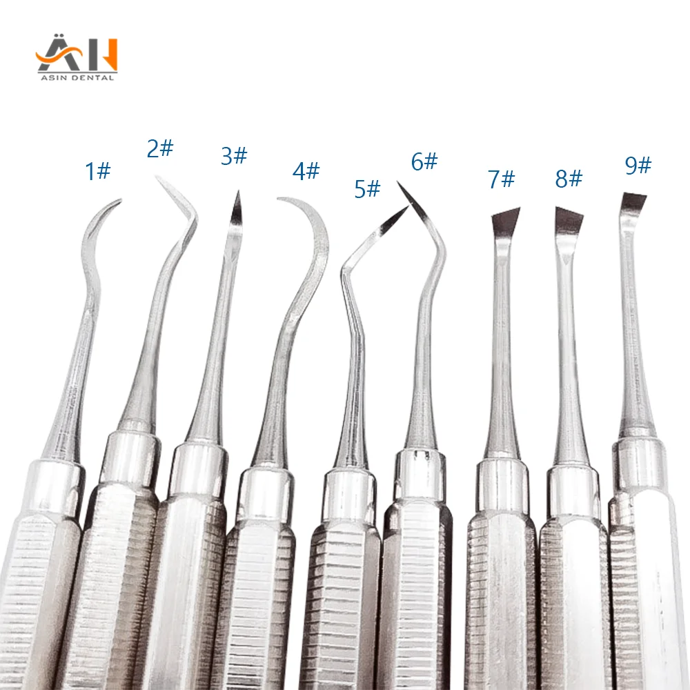 

High Quality 1#-9# Manual Scaling of Cleaning Teeth Removal of Calculus Oral Dental Tools Kits 9pcs/set