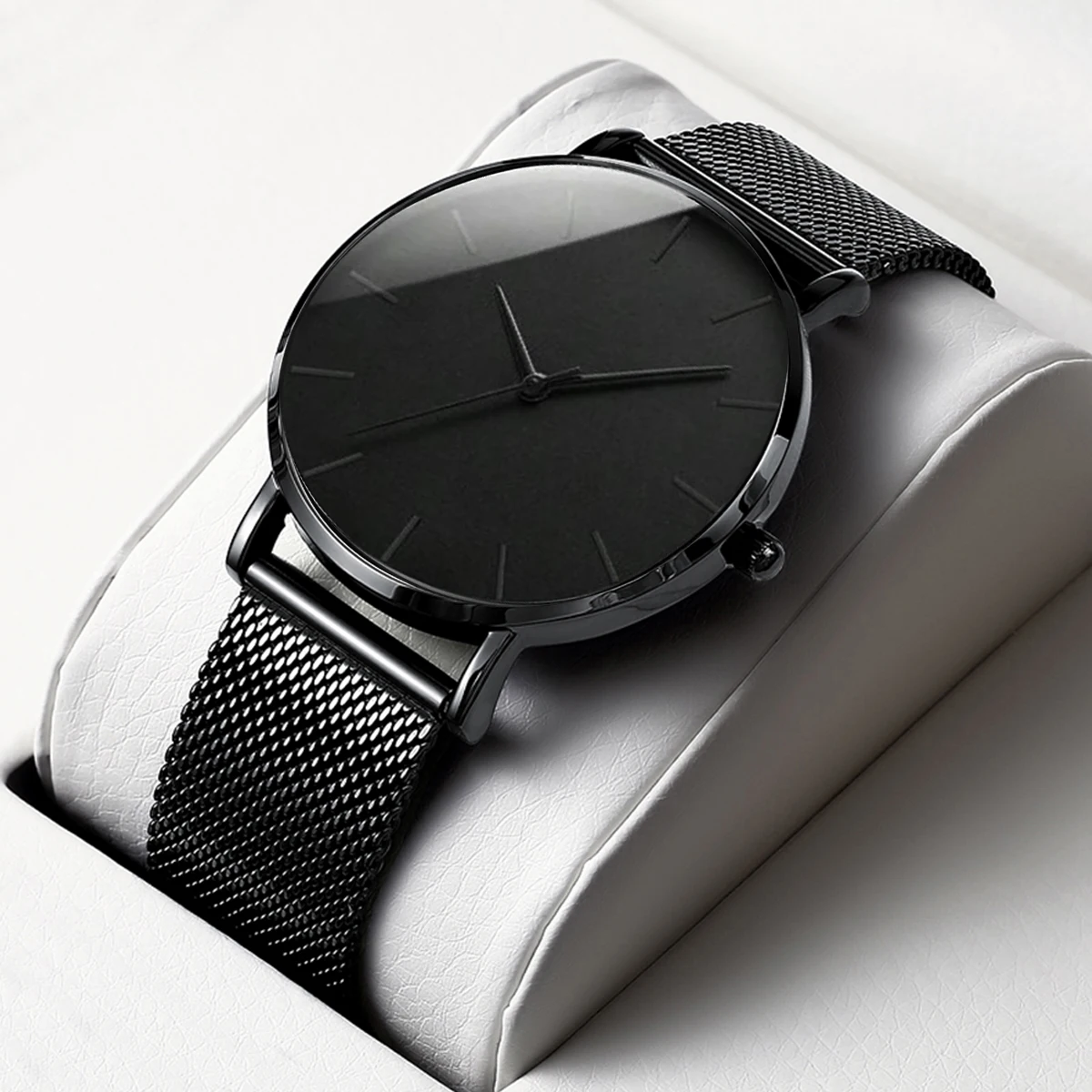 New Minimalist Men Fashion Ultra Thin Watches Simple Men Business Stainless Steel Mesh Belt Quartz Watch Leisure Men Watch