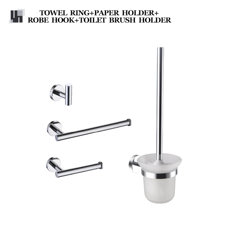 High Quality Glossy Chrome Wall Mount Shelf Toilet Bath Hardware Paper Holder Towel Bar Rack Rail Rod Robe Hook Hanger