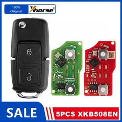 5PCS XHORSE muslimb B5 Style 2 pulsanti Wire chiave remota universale per VVDI Mini Key Tool / Max Pro / VVDI2 (versione inglese)
