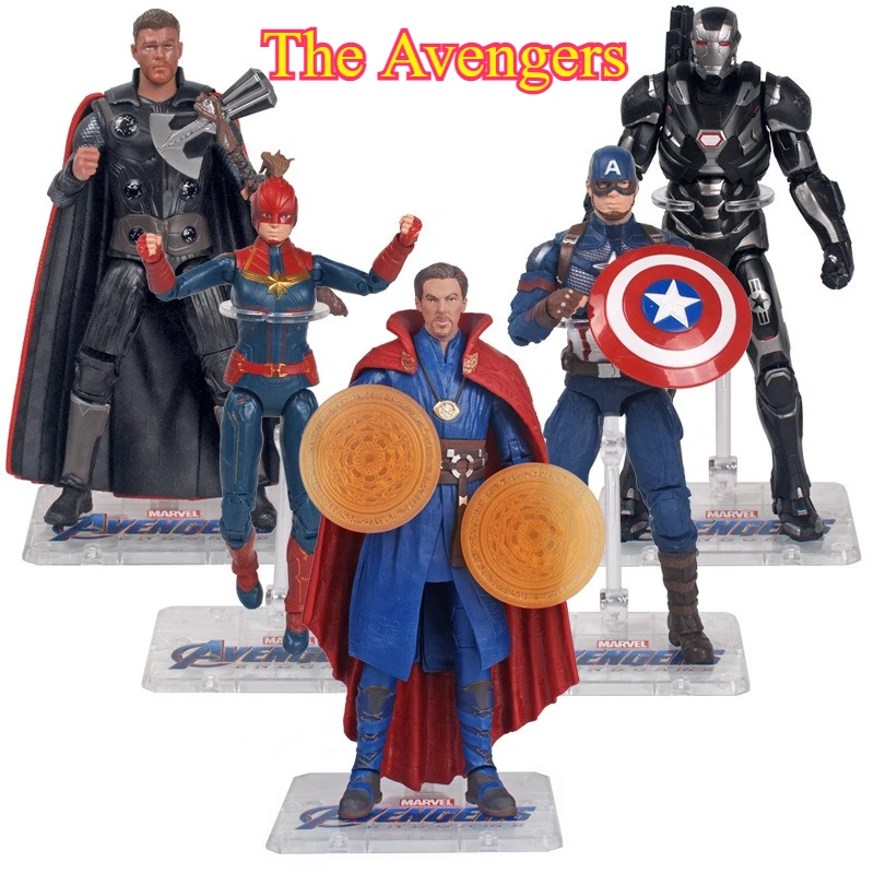 

The Avengers Captain America Figure Doll Genuine Stand Version with Replacement Hands Marvel Series War Machine Thor Model Doll