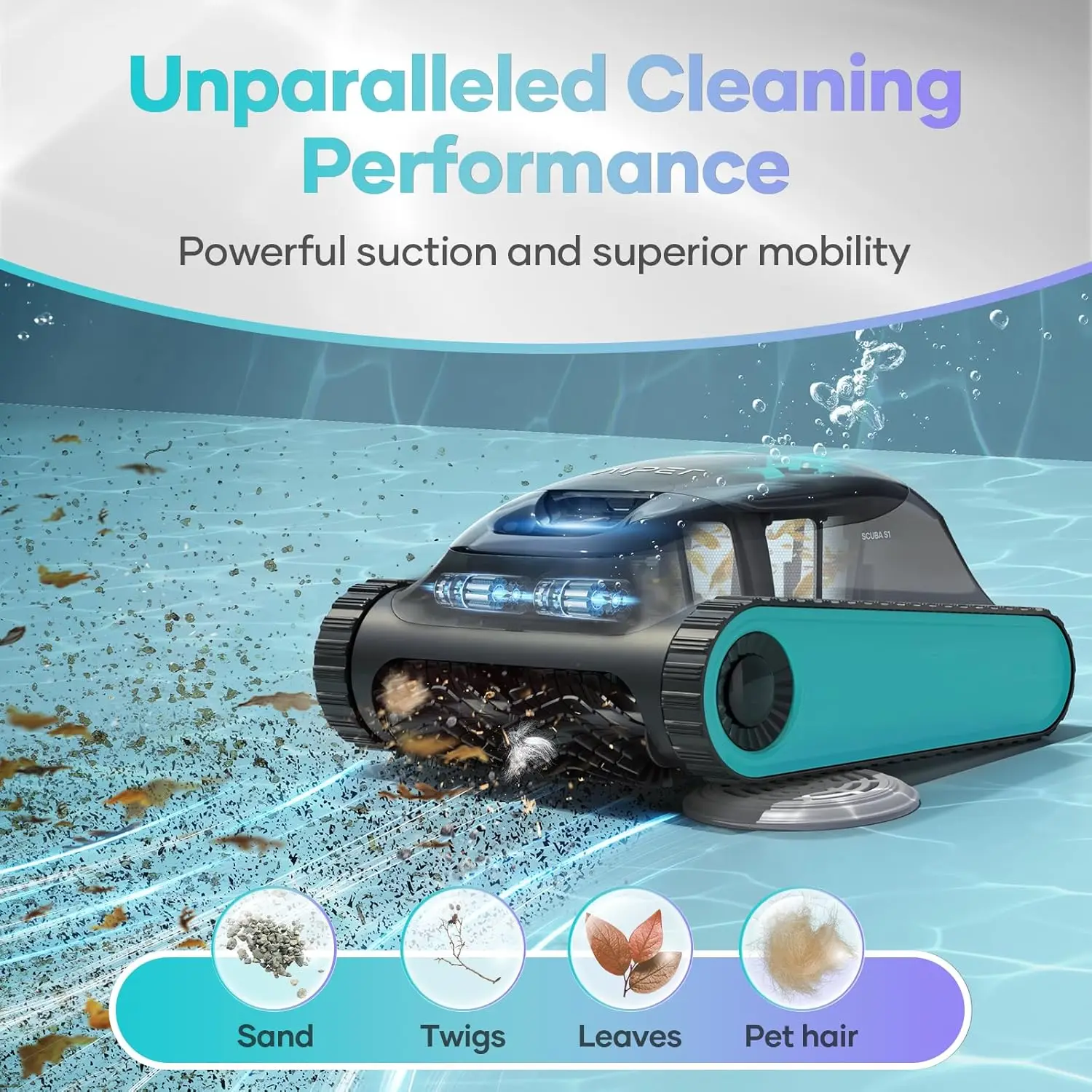 

(2024 New) AIPER Scuba S1 Cordless Robotic Pool Cleaner, Pool Vacuum for Inground Pools, Wall and Waterline,2.0 Smart Navigation