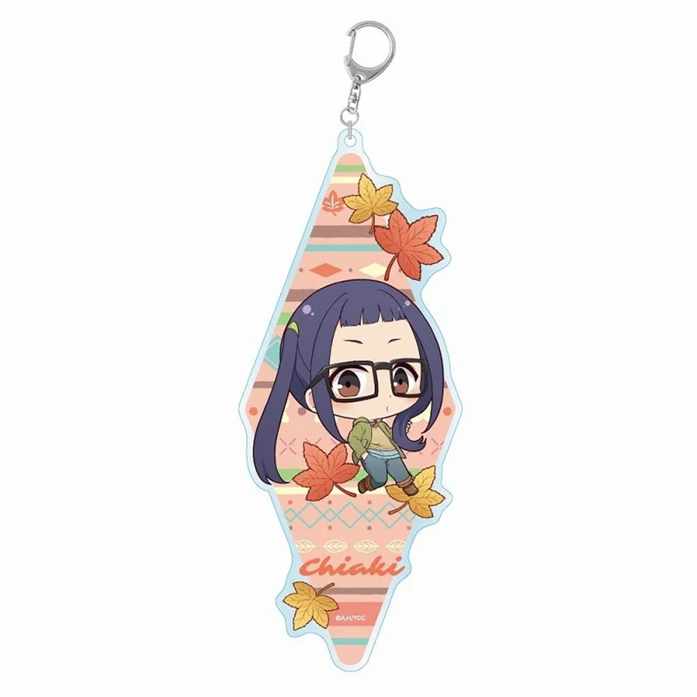 Cartoon Anime Yuru Laid-Back Camp Shima Rin Kagamihara Nadeshiko Acrylic Figure Keychain Pendant Cosplay Charm Backpack Keryring