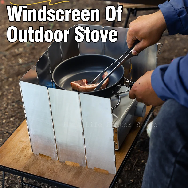 

Wind Shield Outdoor 10 Plates Foldable Wind Shield Gas Stoves Windshield Camping Cooking Windscreen Windproof Screen for Burner