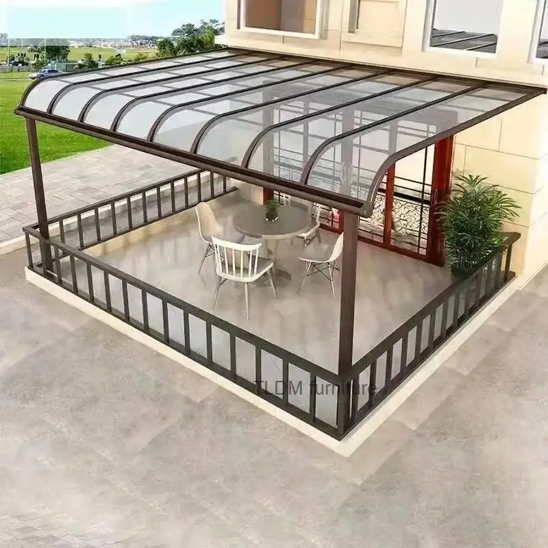 Tent Villa Aluminum Awning Home Sunscreen Gazebos Canopy Courtyard Alloy Rainproof Eaves Pergola Outdoor Rain Protection e