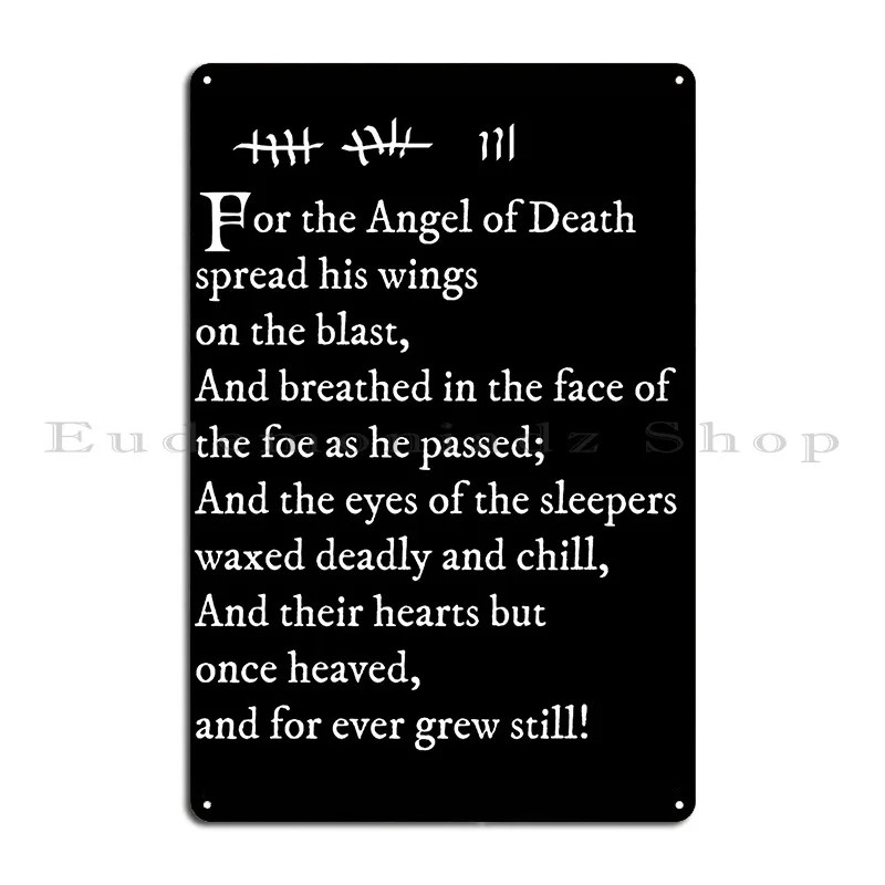 Archer Pam S Tattoo Lord Byron Poem White Text Metal Sign Cinema Wall Cave Wall Decor Customize Club Tin Sign Poster