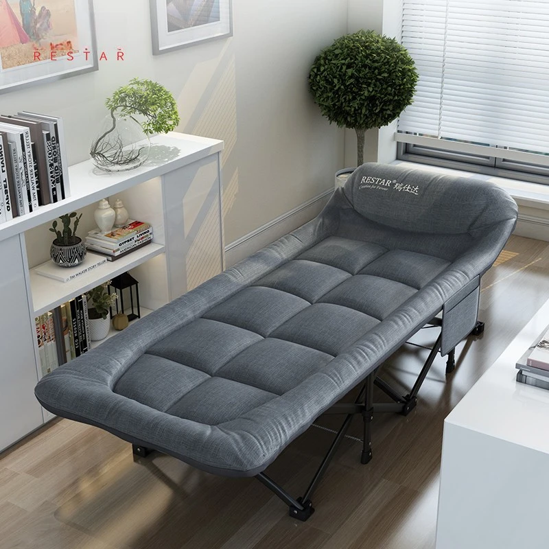 Lit de camp pliant simple pour bureau, lit de sieste, lit de camp portable pour soignants à domicile, confortable, durable et sans affaissement pour le repos