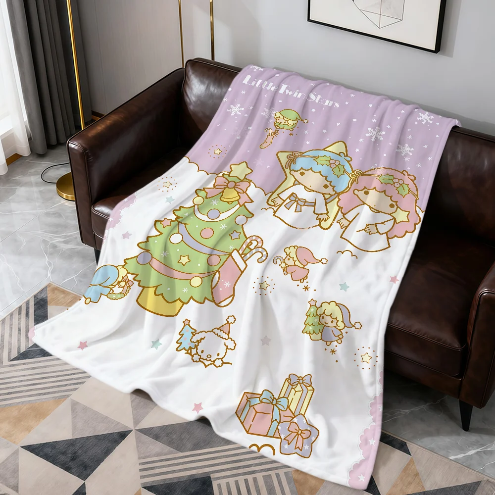

Christmas warm soft cartoon plush blanket sofa Stars living T-Twin room nap L-Little home cute bedroom travel Flannel pet hogar