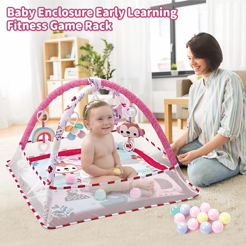 Baby Fitness Frame Tummy Time Crawling Game Blanket Baby Play Gym Early Education Fence Crawling Mat Baby Play Mats 0-36 Months