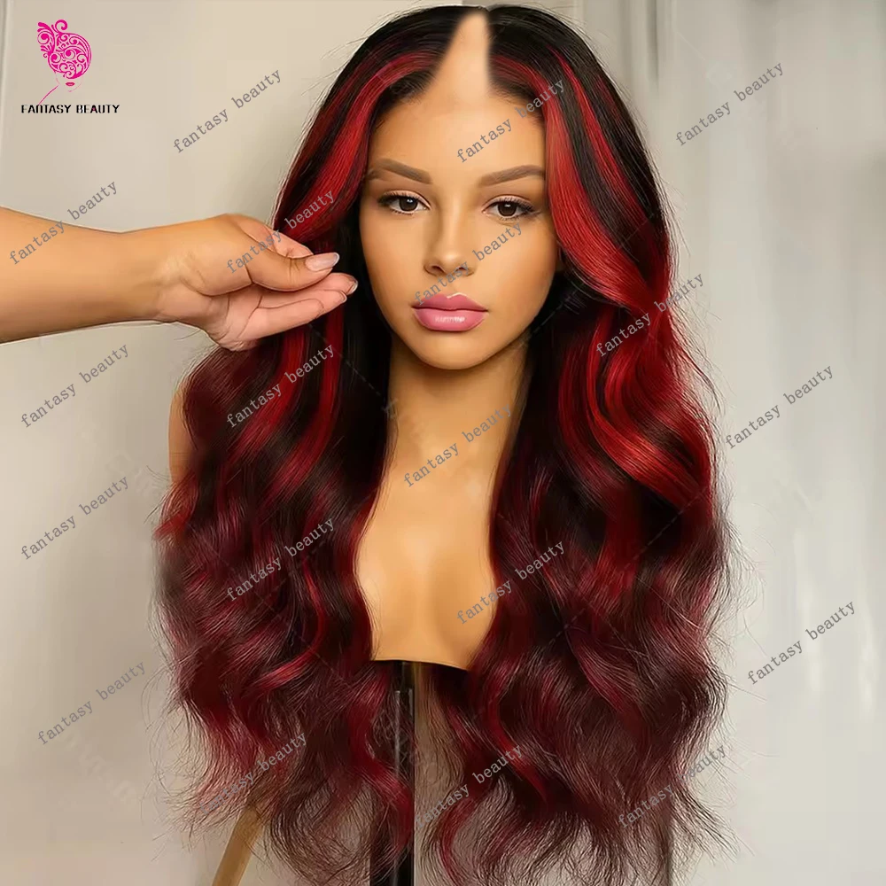 

Легко носимые парики Easy Wear Highlight 99J Burgundy из натуральных волос Remy, красные, без клея, регулируемые, недорогие, размер 1x4, средние U-образные парики