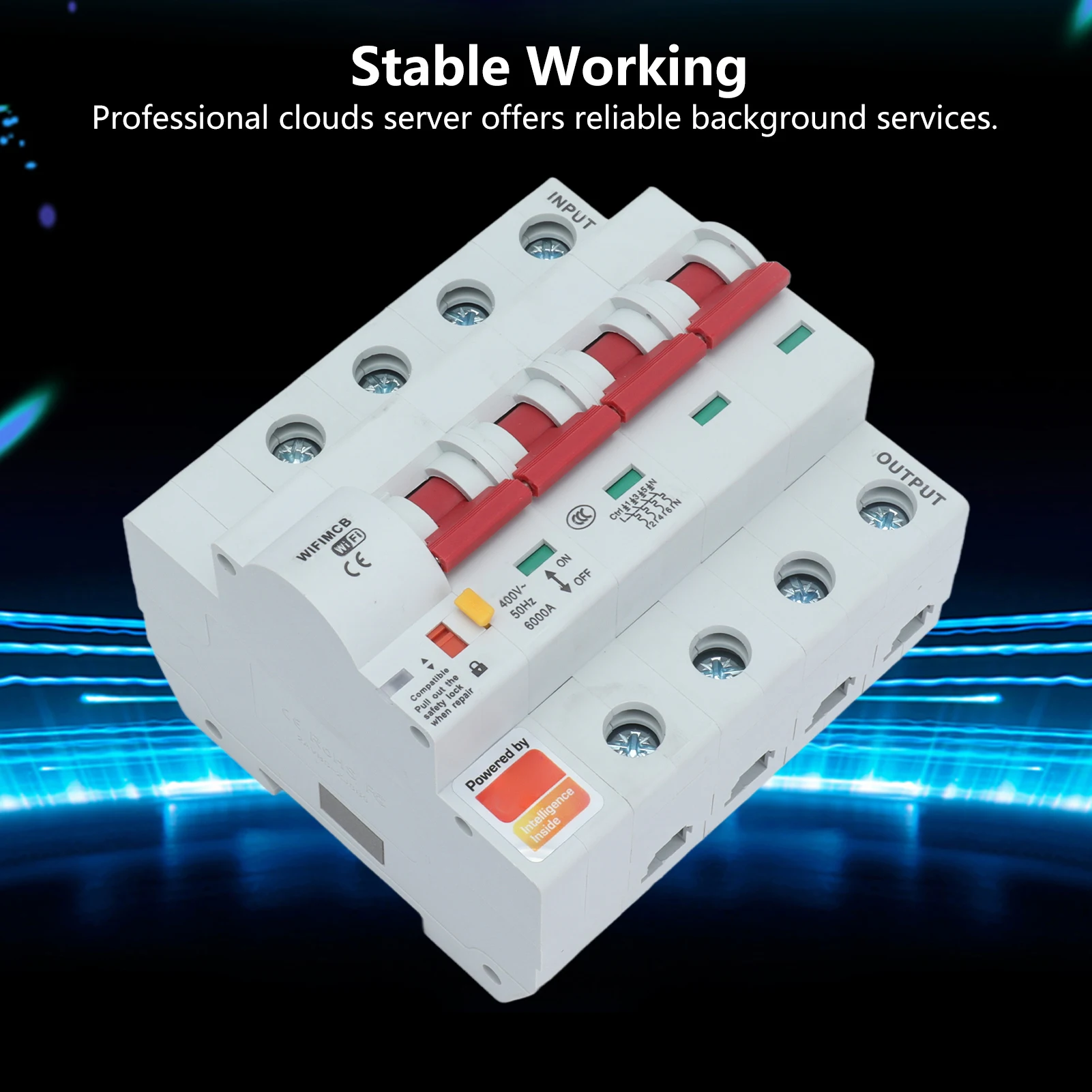 

Circuit Breaker 4 Pole Circuit Breaker Circuit Breaker Smart WiFi Bluetooth 4P Remote AC 400V with Safety Lock for Home