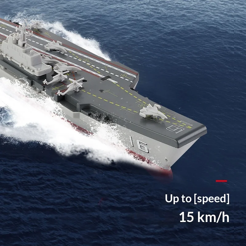 Mini RC Aircraft Carrier Speedboat Submarine Warship Model Golden Light Rechargeable Remote Control Boat Toy for Kids Hobby