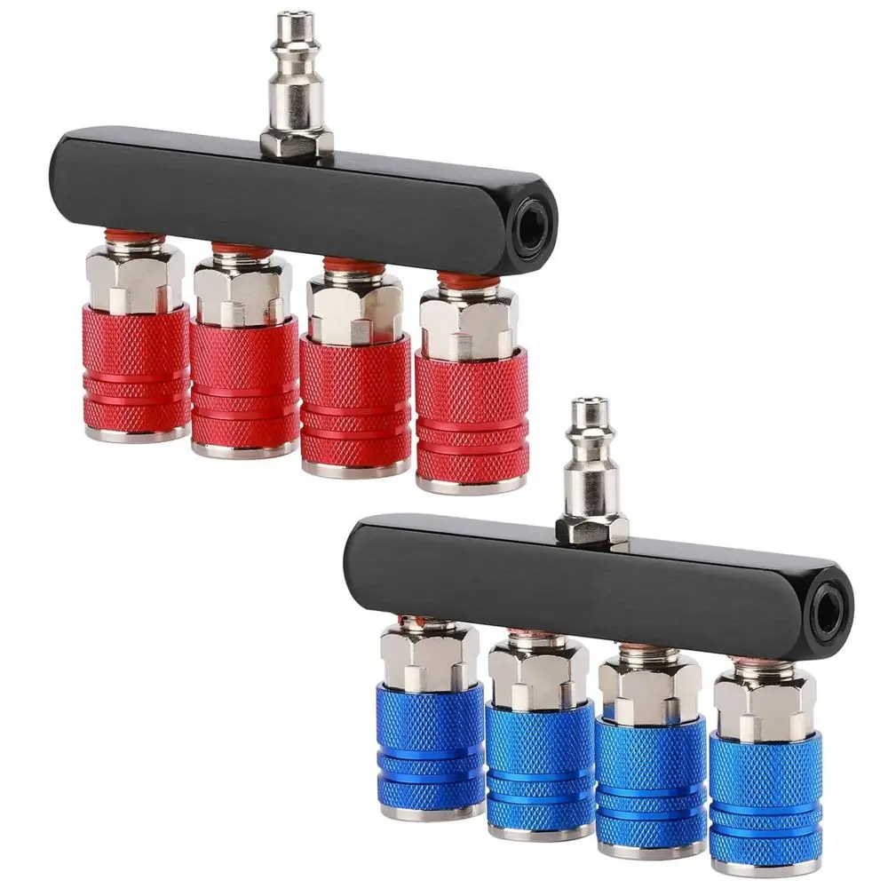 1 4 NPT Aluminum American Thread 4 Way Straight Manifold Bidet Bathroom Pipe Compression Fitting Connector Hardware