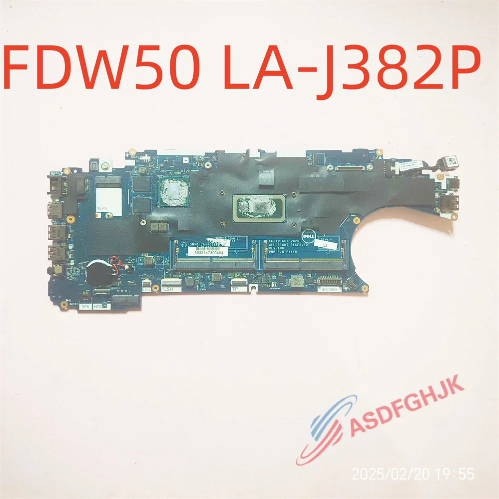 Genuine FDW50 LA-J382P for Dell Latitude 5510 laptop motherboard with I5-10310U CPU 0KC7MP CN-0KC7MP KC7MP  TEST OK