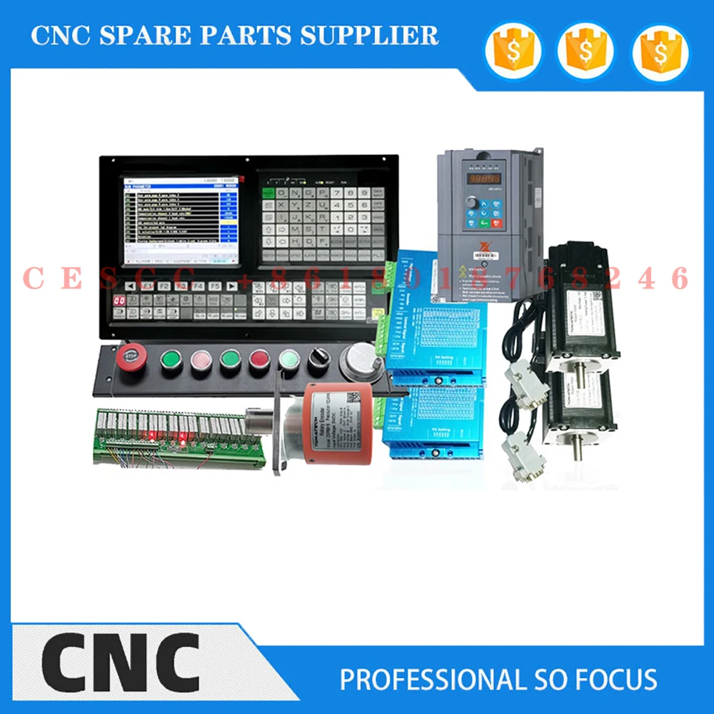 CNC Controller TAC2002T 2AXIS CNC Lathe Control System Kit with Hybrid Closed Loop Stepper and VFD Spindle Encoder Cable