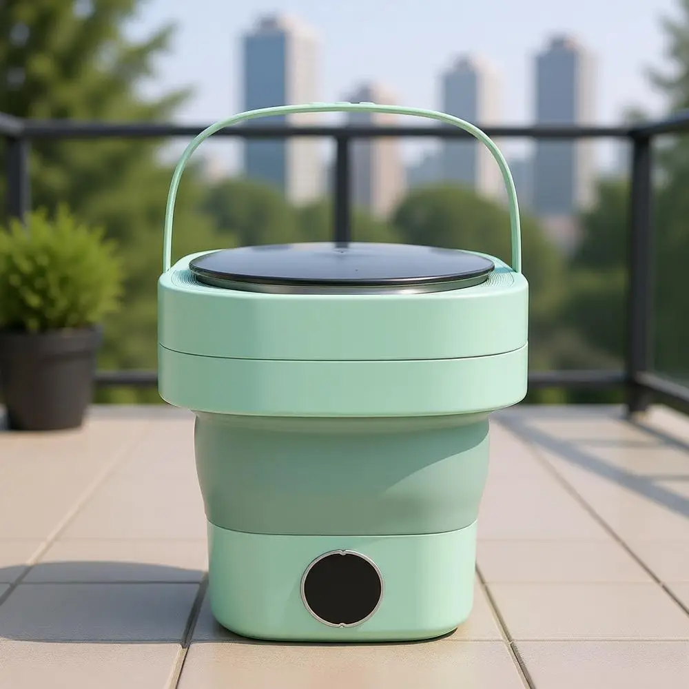 

Портативная мини-машинка для стирки 6,5 л с функцией отжима и сливной трубкой для небольших загрузок или использования в путешествиях (зеленая)