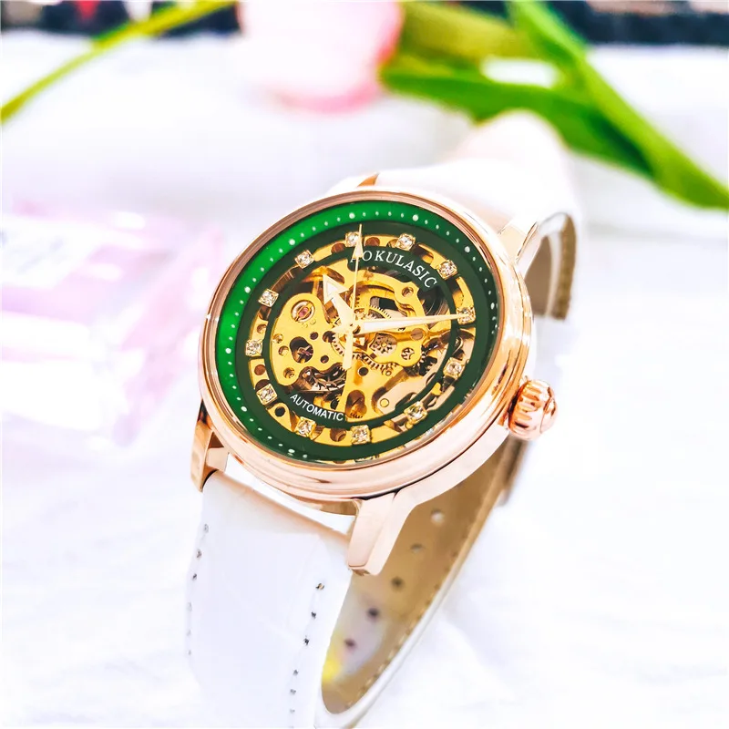 Free Shipping OUTLETSNew Hot Sale Oguras 's Automatic Mechanical Double-Sided Hollowed Leisure Women's Watch Fashion