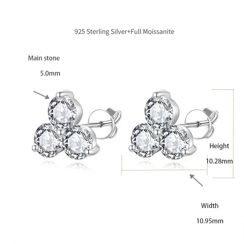 

Apaison Women's 5 mm Moissanite Studs Earrings 925 Sterling Silver Prom Party Jewelry Gift