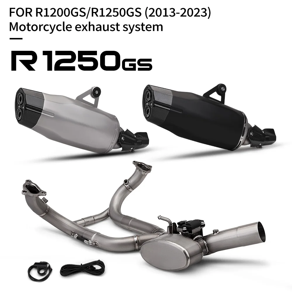 FOR R1250GS R1200-GS 1250GS ADV (2013-2023) Motorcycle Titanium Alloy Electronic Valve Complete Full Section Exhaust Kit