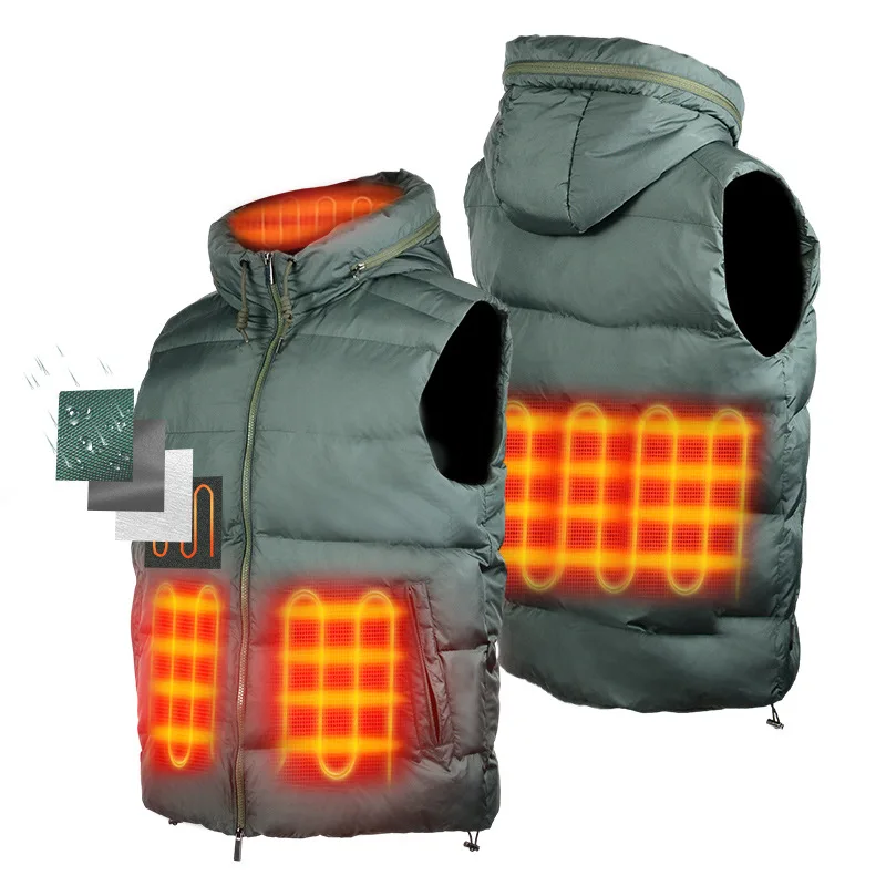 

Autumn and Winter Thermal Hooded Vest Customized Heating Waistcoat Thermal Heating Clothes Intelligent Constant Tempera