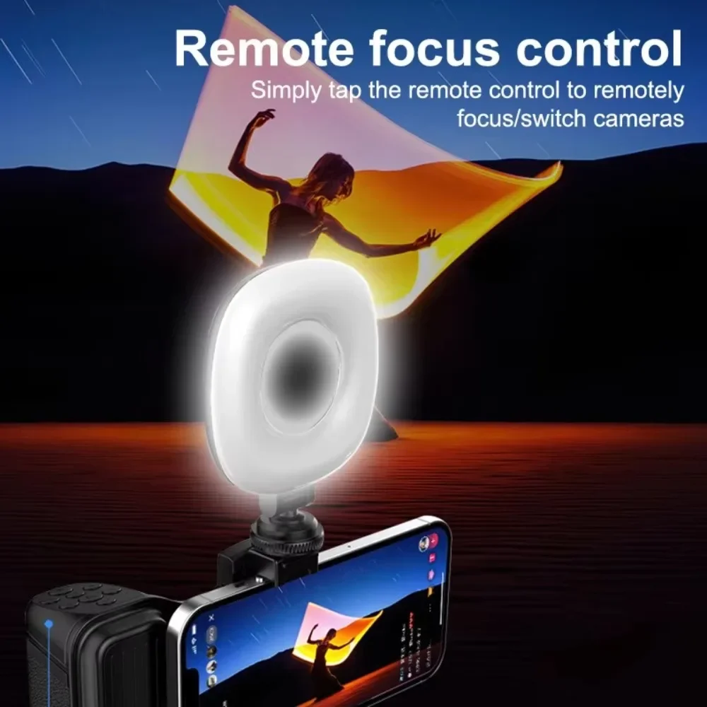 ที่จับโทรศัพท์ที่วางโทรศัพท์บลูทูธที่วางรูปถ่ายโทรศัพท์มือจับพร้อมรีโมทคอนโทรล Bluetooth สําหรับการถ่ายภาพวิดีโอเซลฟี่ Vlog