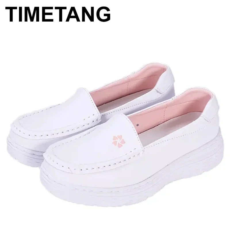 

Nurse shoes Women's soft soled breathable leather light comfortable, deodorant, non-slip white shoes without tiring feet