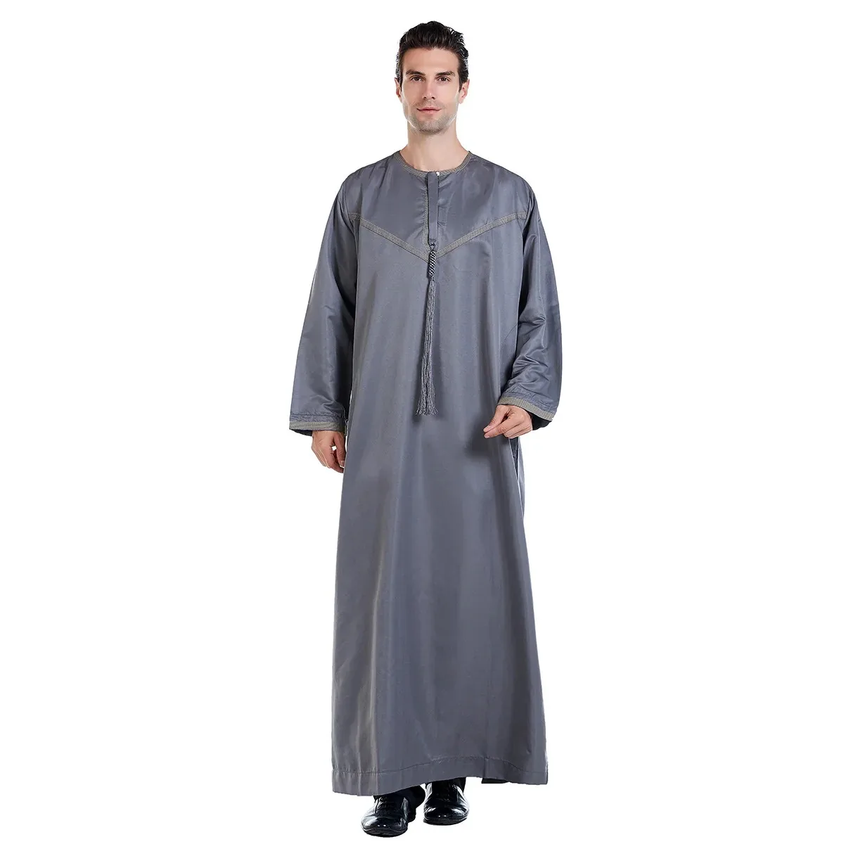 Arabic Jubba Thobe for Men -Long Sleeve Plain Traditional Islamic Clothing | Formal Event & Daily Wear | Soft Comfortable Fabric
