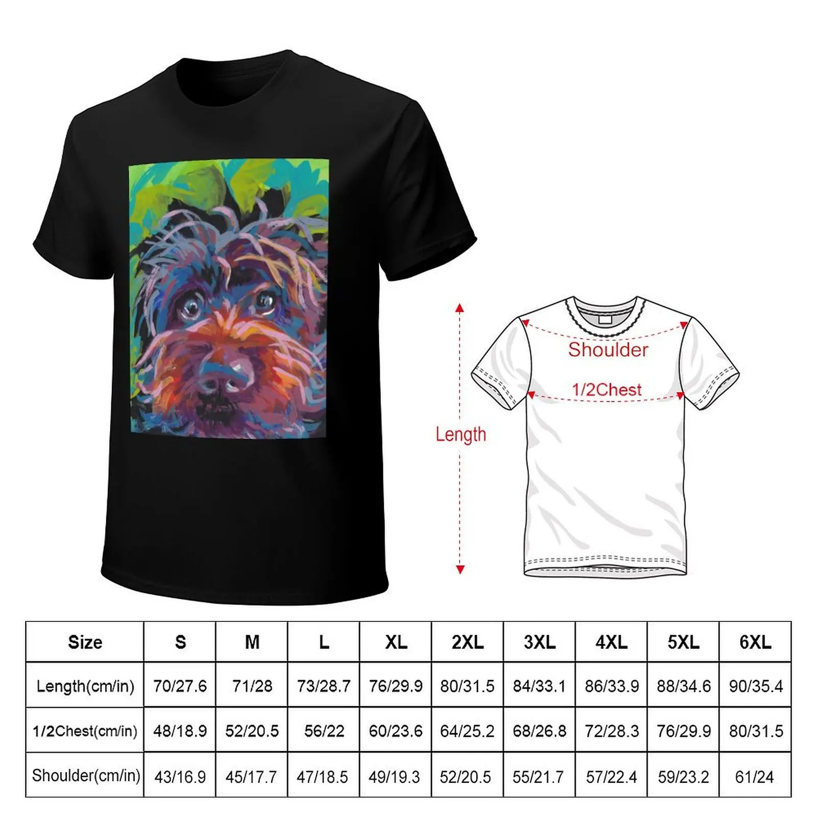 WireHaired Pointing Griffon Bright colorful pop dog art T-Shirt Running Gym Short Sleeve Sports Tee