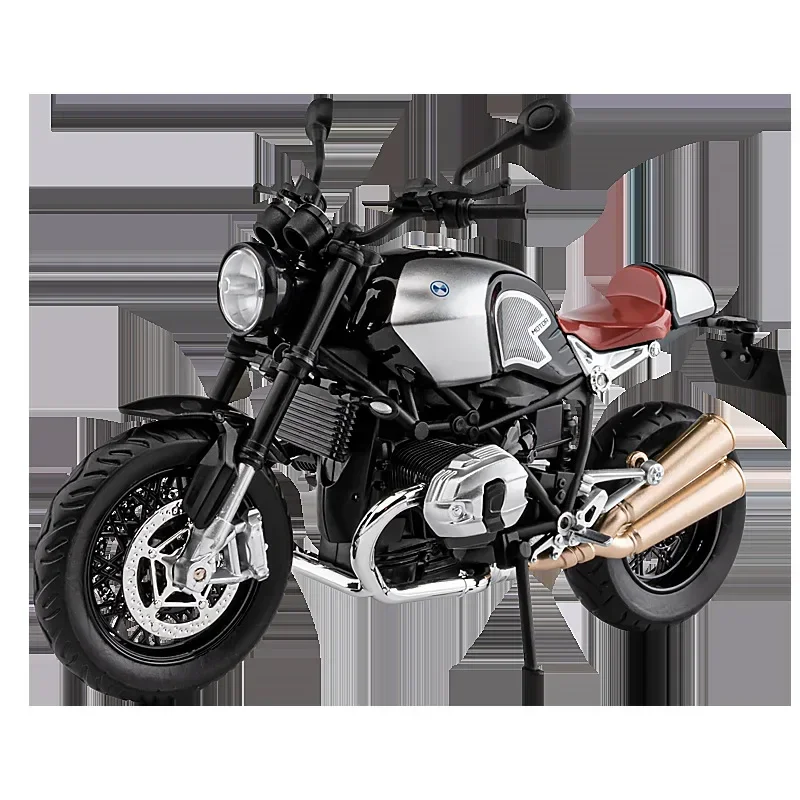 1:12 BMW Latte Retro Alloy Model Diecast Motorcycle Model Simulation Sound Light Kids Toys Gift M59